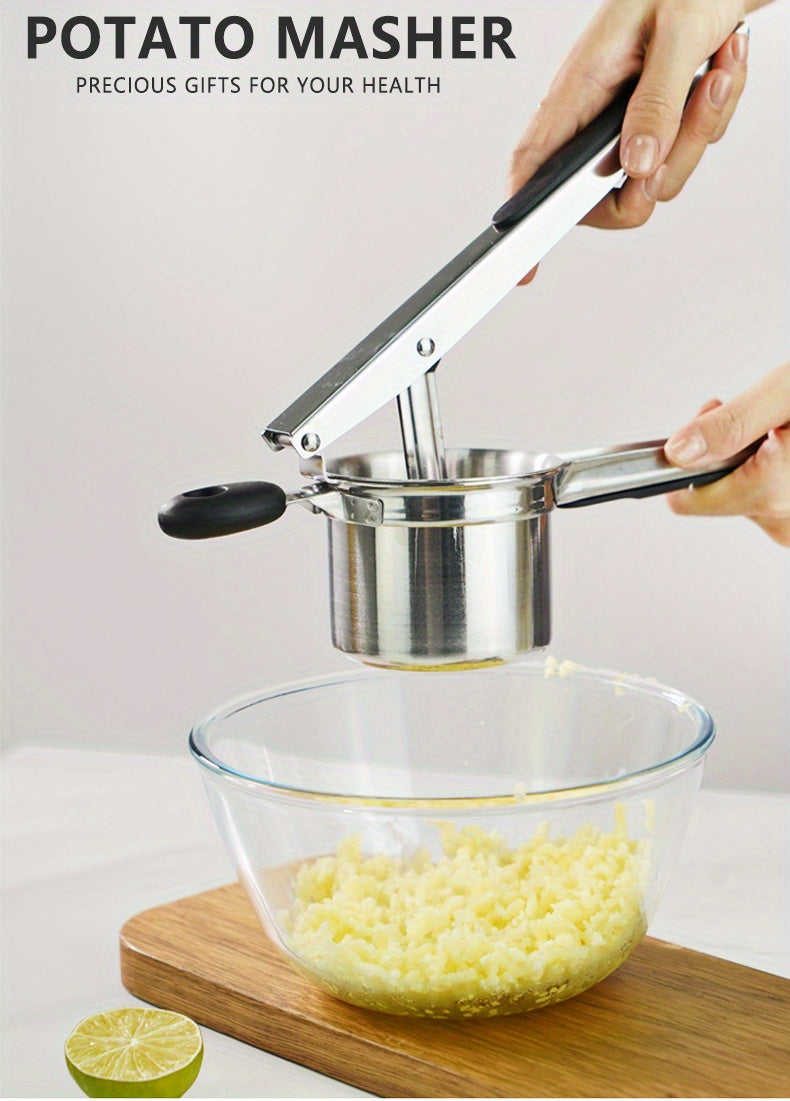 Stainless Steel Potato Ricer with Hanging Hook,3 Interchangeable Discs Heavy Duty Potato Press,Mashed Potato & Spaetzle Maker,Easy Hang Storage Potato Masher for Fluffy Creamy Mashed Potatoes Kitchen Gadget