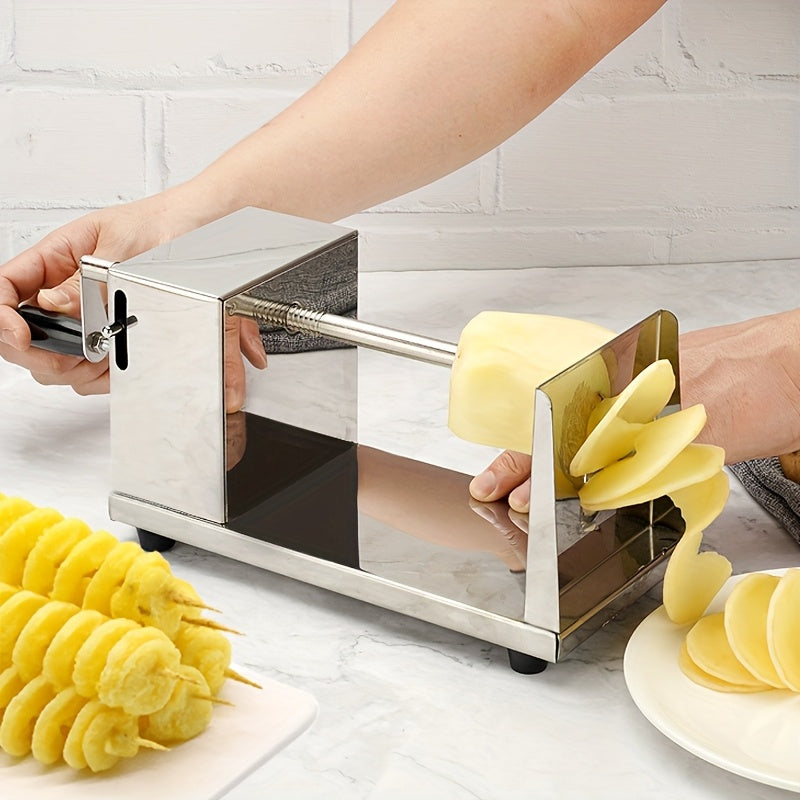 Stainless Steel Spiral Potato Cutter | Handheld Veggie Slicer Perfect for BBQ & Home Kitchen