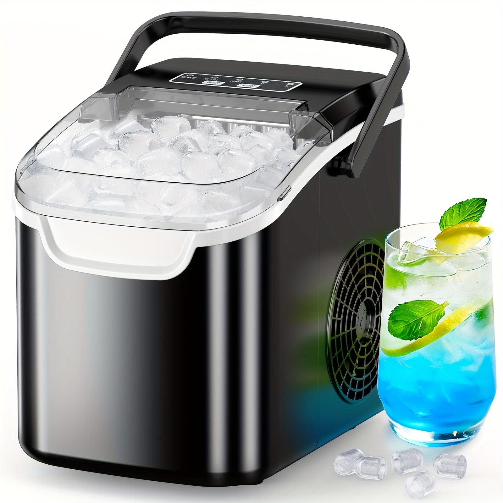Countertop Ice Maker Machine 8 Mins Fast Ice 26.5Lbs Daily