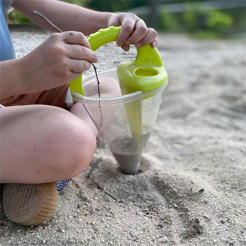 New arrival sand funnel toy with practical anti-spill function. Ideal for beach, garden and outdoor activities. Safe and solid construction, great entertainment for kids of all ages. Must-have summer beach toy for your family!