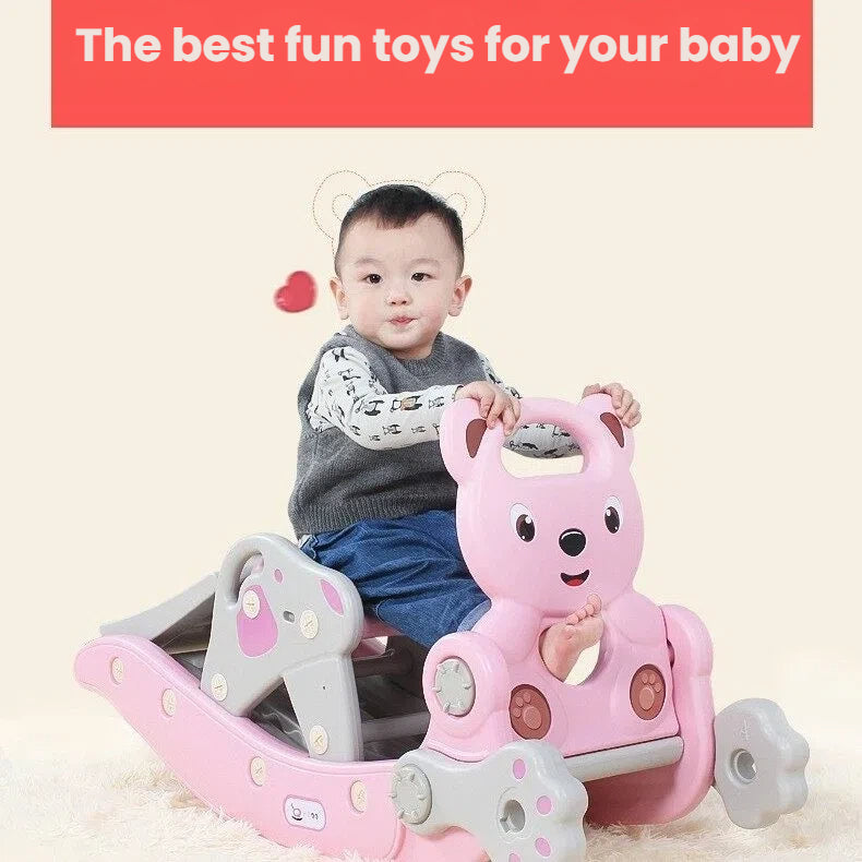 Rocking horse + slide with built-in music. Safe, sturdy and entertaining for toddlers. Ideal birthday present for your kids