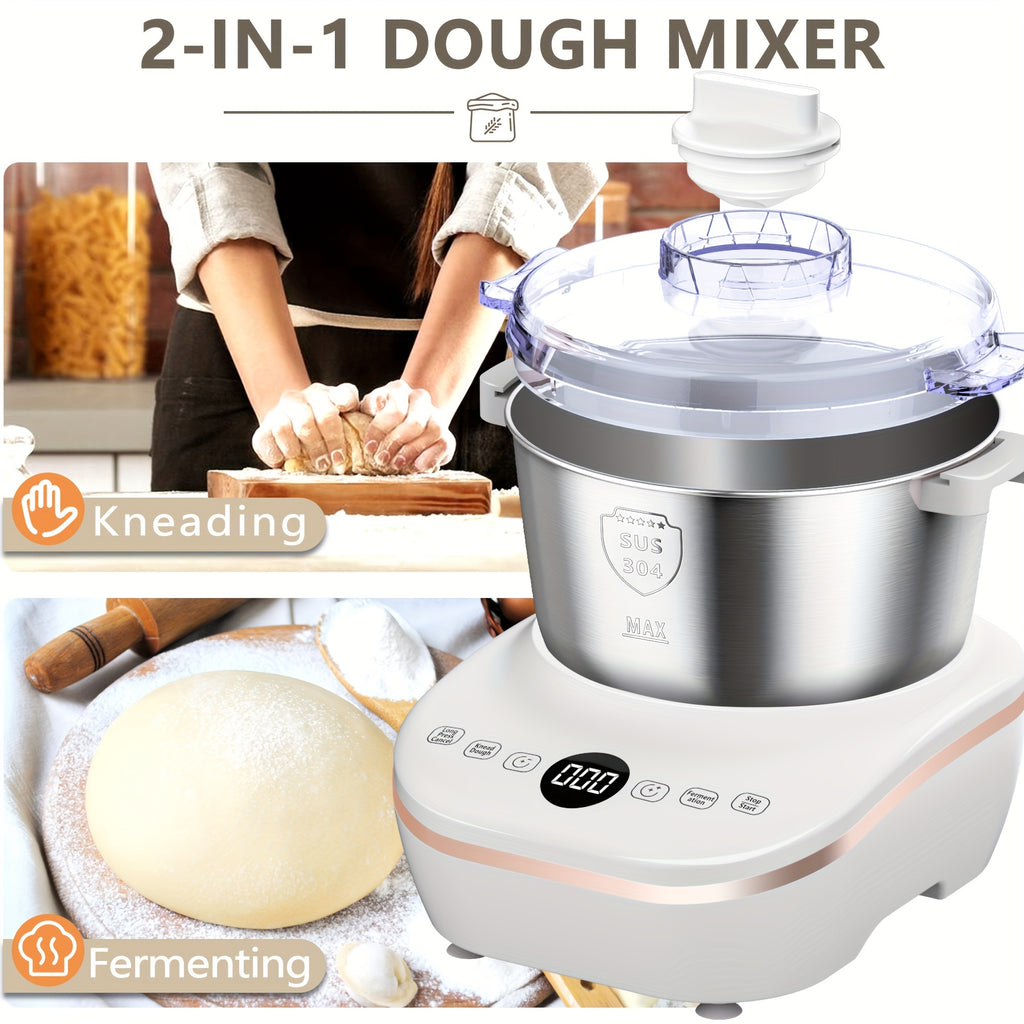 7QT 304 Stainless Steel Electric Dough Maker Constant Temperature Ferment Bread Pizza Cookie Mixer Ideal Gift
