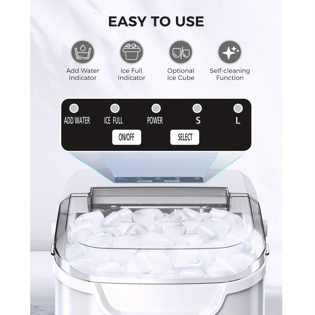Countertop Ice Maker Machine 8 Mins Fast Ice 26.5Lbs Daily