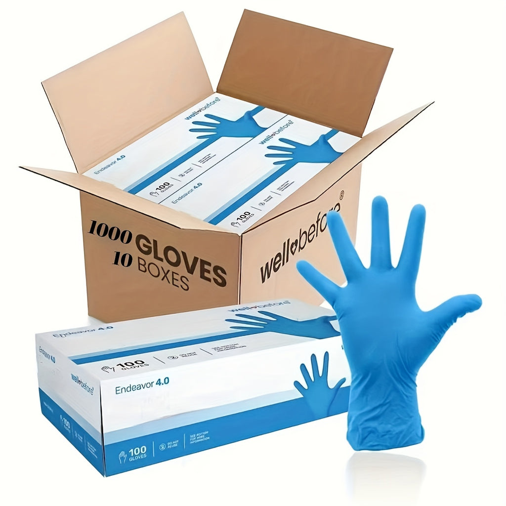 5Mil Latex Free Nitrile Disposable Gloves | Chemical Resistant for Tattoo Cleaning Car Wash, Multiple Pack Sizes Available