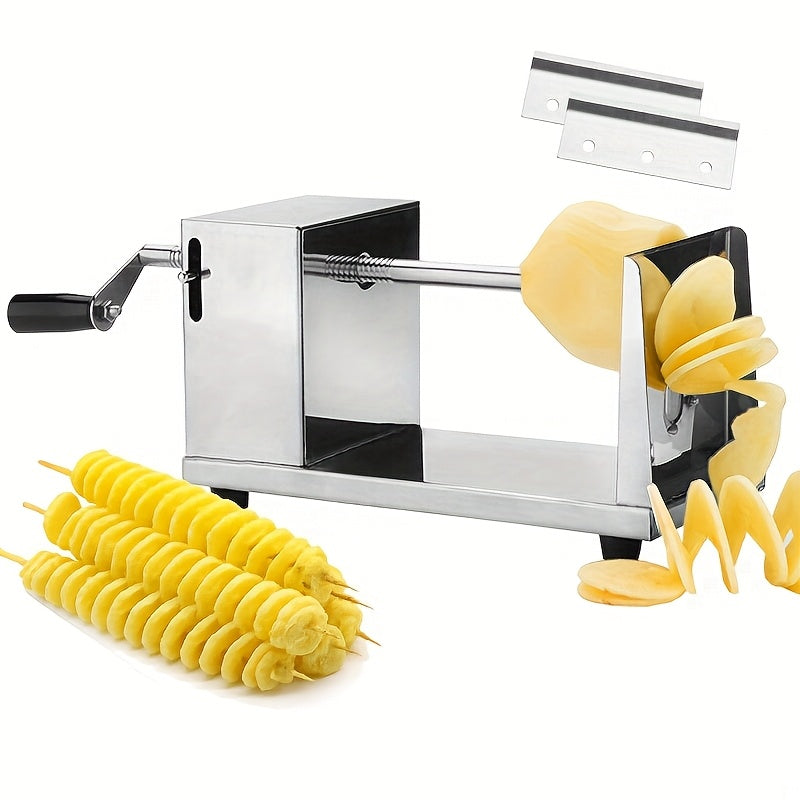 Stainless Steel Spiral Potato Cutter | Handheld Veggie Slicer Perfect for BBQ & Home Kitchen