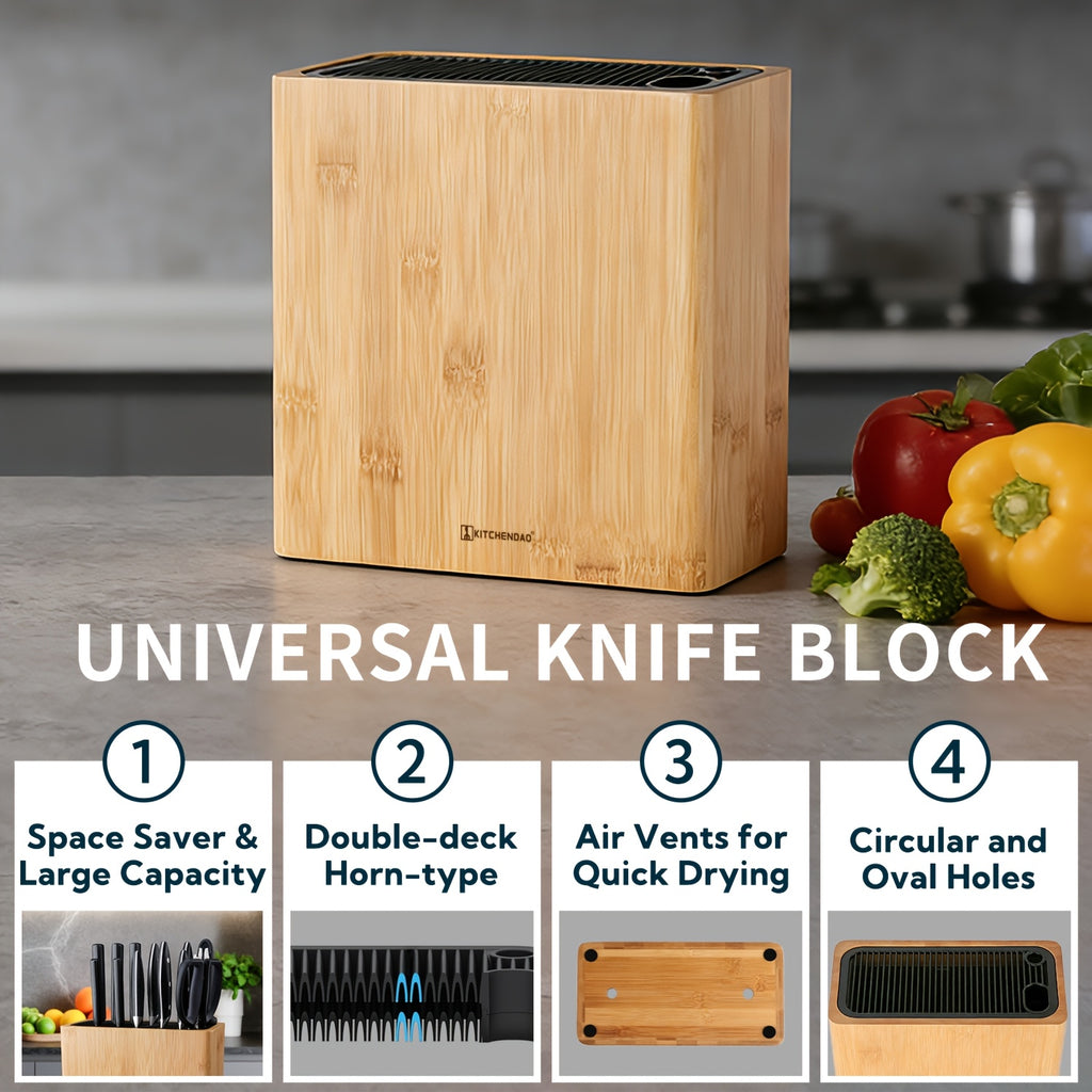 Universal Multi-Functional Kitchen Knife Storage Rack, Space Saving Countertop Knife Organizer Holder for Various Knives, Practical Home Kitchen Cutlery Storage Accessory