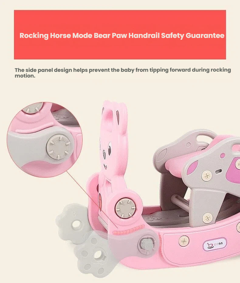Rocking horse + slide with built-in music. Safe, sturdy and entertaining for toddlers. Ideal birthday present for your kids