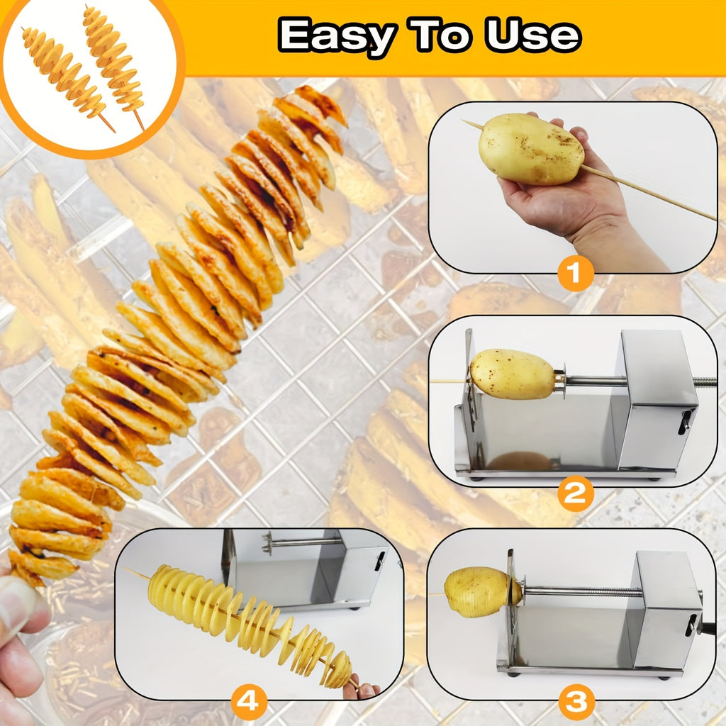 Stainless Steel Spiral Potato Cutter | Handheld Veggie Slicer Perfect for BBQ & Home Kitchen