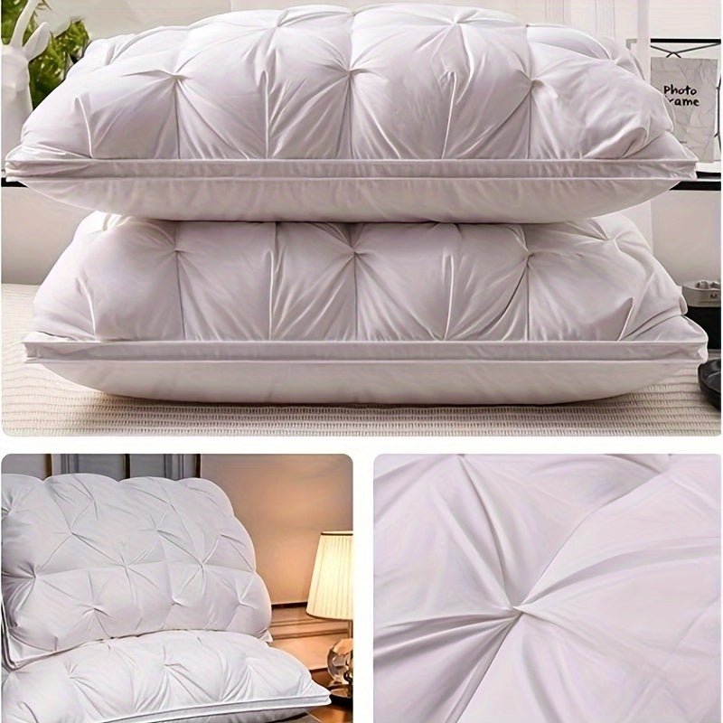 With Hang Loop Storage 2Pcs Five Star Hotel Grade 3D Soft Pillows, Neck Support All Season Pillow Core for Deep Restful Sleep