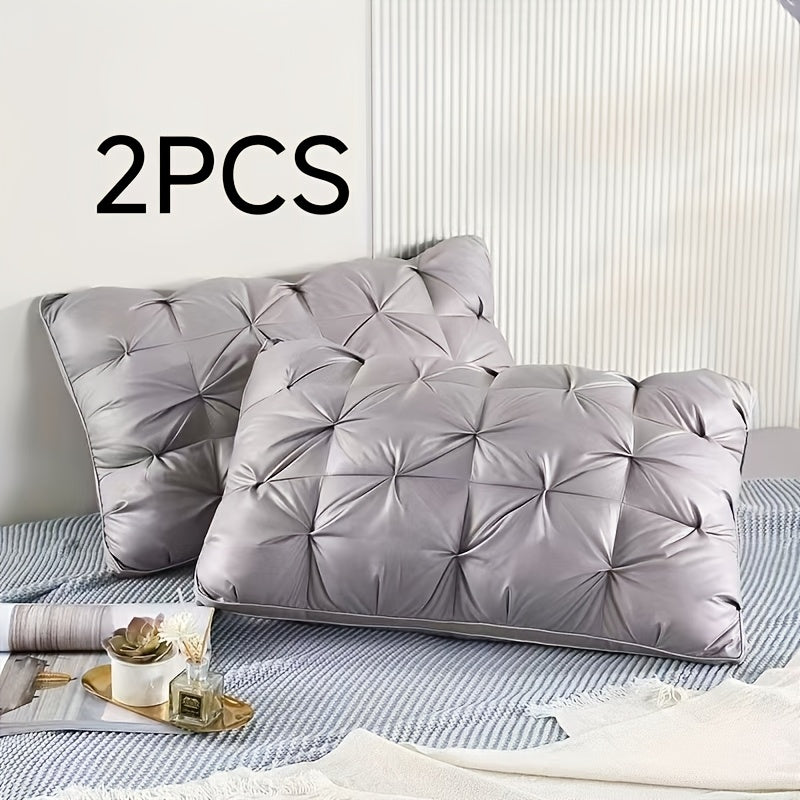 With Hang Loop Storage 2Pcs Five Star Hotel Grade 3D Soft Pillows, Neck Support All Season Pillow Core for Deep Restful Sleep