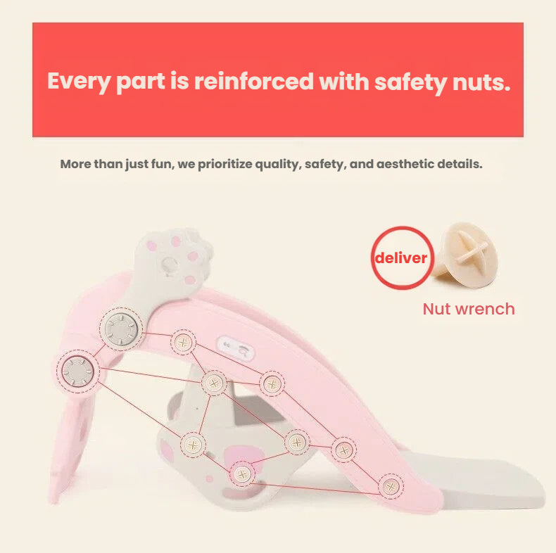 Rocking horse + slide with built-in music. Safe, sturdy and entertaining for toddlers. Ideal birthday present for your kids