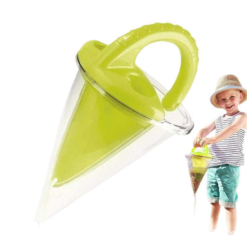 New arrival sand funnel toy with practical anti-spill function. Ideal for beach, garden and outdoor activities. Safe and solid construction, great entertainment for kids of all ages. Must-have summer beach toy for your family!