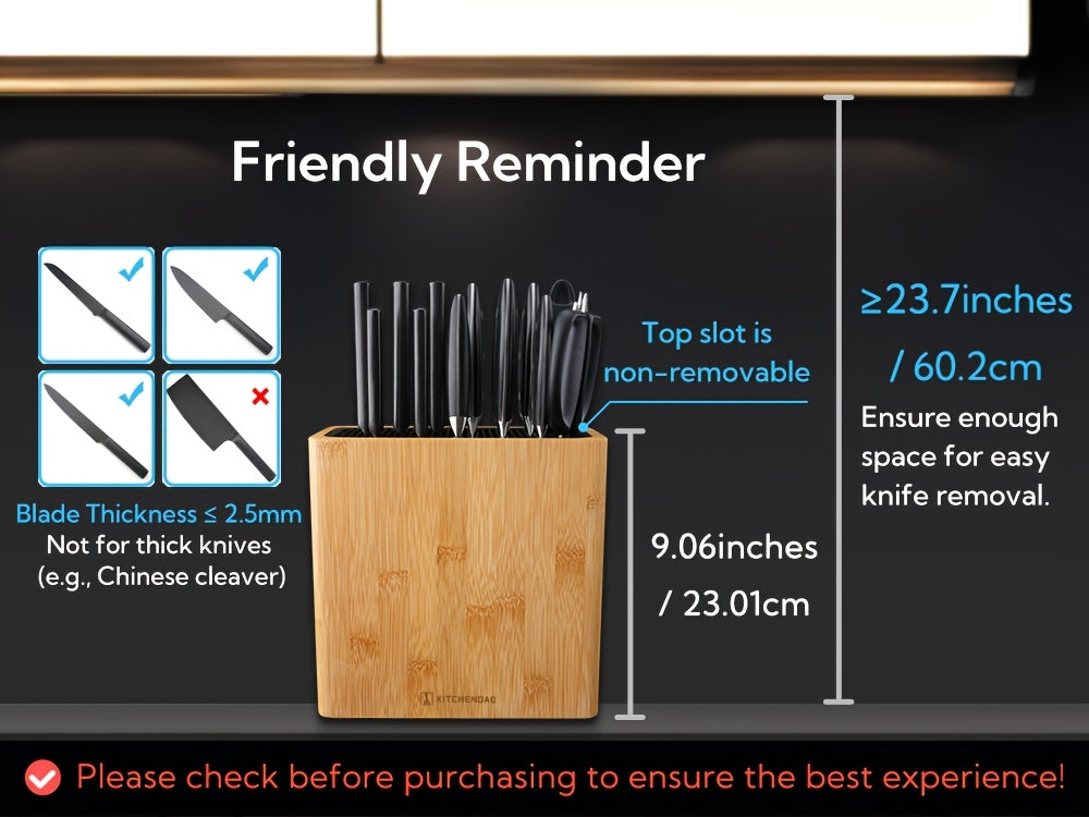 Universal Multi-Functional Kitchen Knife Storage Rack, Space Saving Countertop Knife Organizer Holder for Various Knives, Practical Home Kitchen Cutlery Storage Accessory