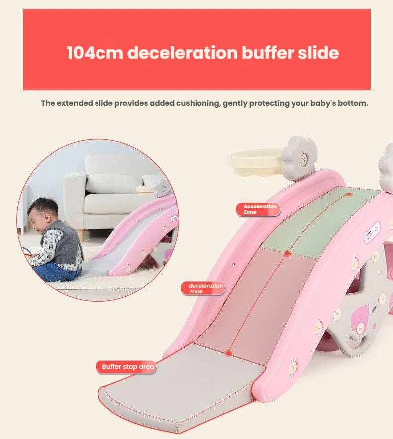Rocking horse + slide with built-in music. Safe, sturdy and entertaining for toddlers. Ideal birthday present for your kids