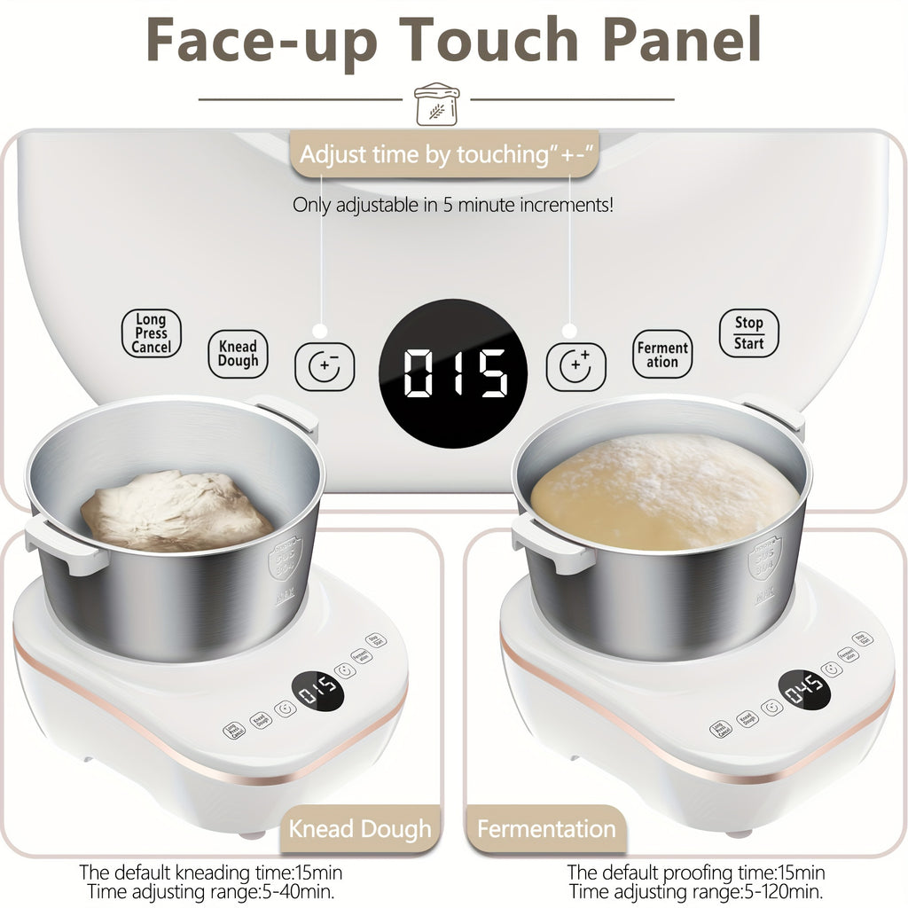 7QT 304 Stainless Steel Electric Dough Maker Constant Temperature Ferment Bread Pizza Cookie Mixer Ideal Gift