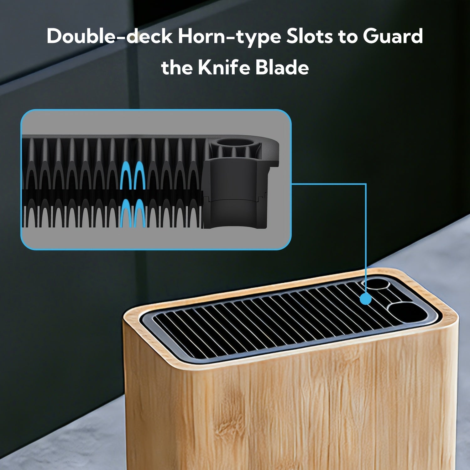 Universal Multi-Functional Kitchen Knife Storage Rack, Space Saving Countertop Knife Organizer Holder for Various Knives, Practical Home Kitchen Cutlery Storage Accessory