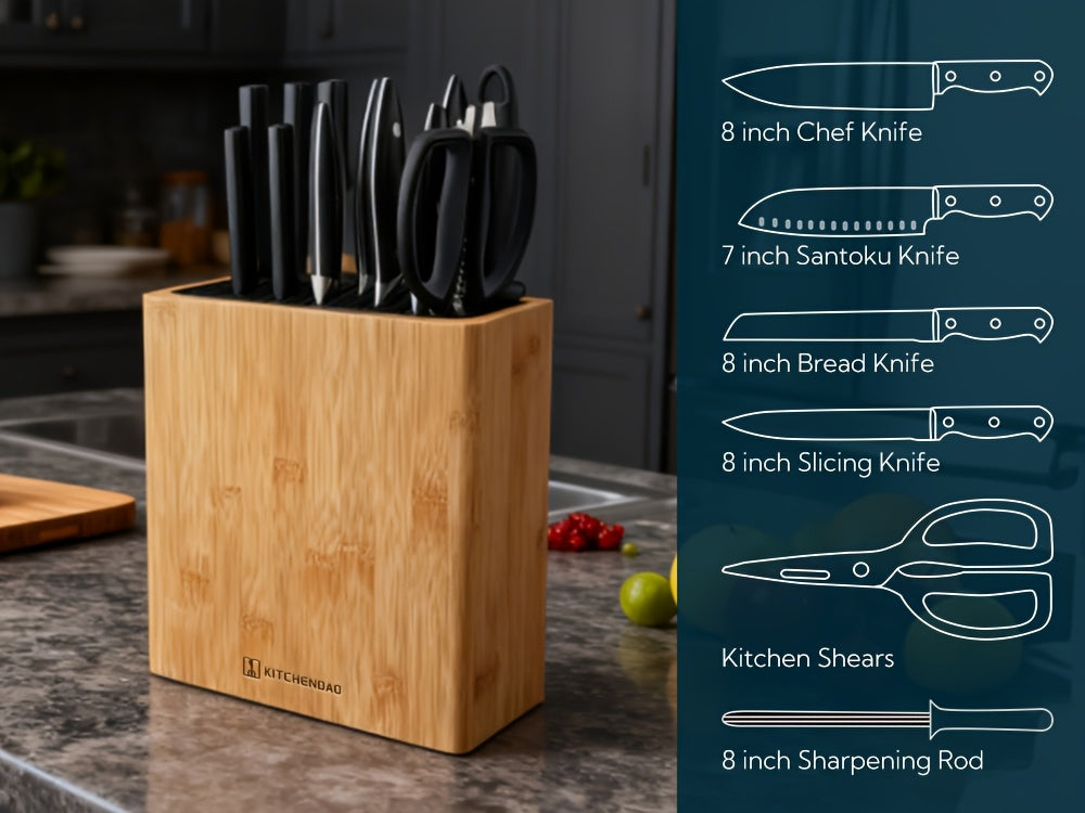 Universal Multi-Functional Kitchen Knife Storage Rack, Space Saving Countertop Knife Organizer Holder for Various Knives, Practical Home Kitchen Cutlery Storage Accessory