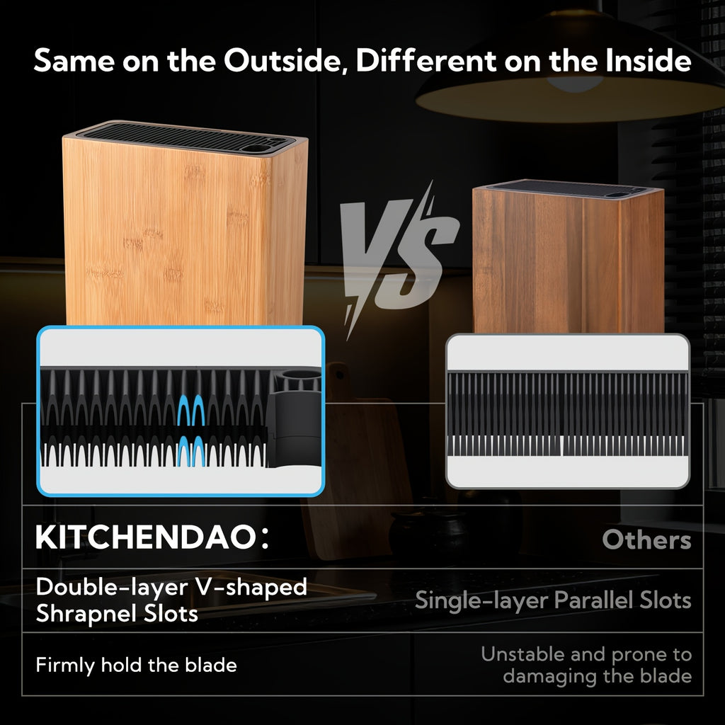 Universal Multi-Functional Kitchen Knife Storage Rack, Space Saving Countertop Knife Organizer Holder for Various Knives, Practical Home Kitchen Cutlery Storage Accessory