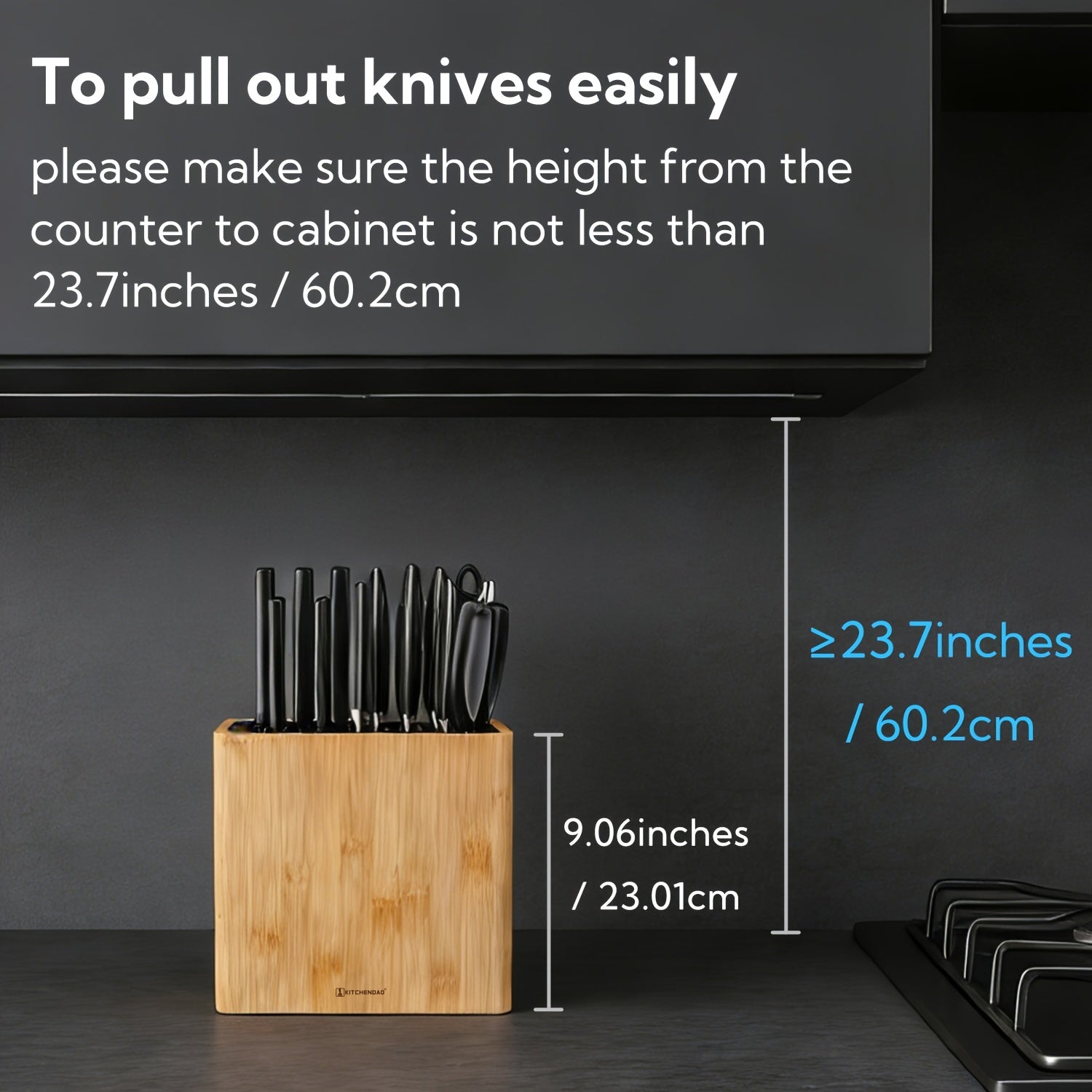 Universal Multi-Functional Kitchen Knife Storage Rack, Space Saving Countertop Knife Organizer Holder for Various Knives, Practical Home Kitchen Cutlery Storage Accessory