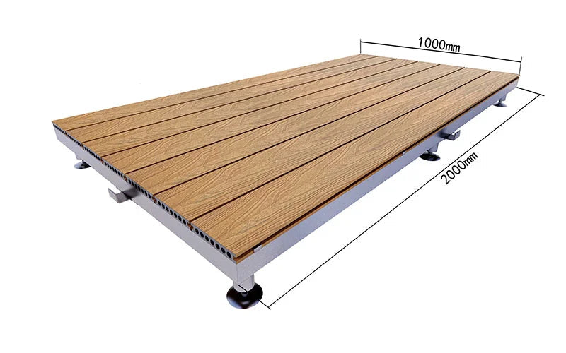 Quick-Assemble WPC Decking Kit Aluminum Adjustable Support Terrace Flooring System
