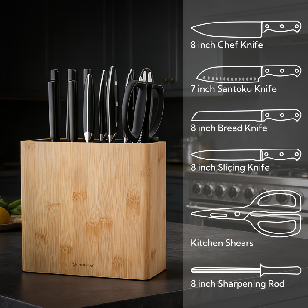 Universal Multi-Functional Kitchen Knife Storage Rack, Space Saving Countertop Knife Organizer Holder for Various Knives, Practical Home Kitchen Cutlery Storage Accessory