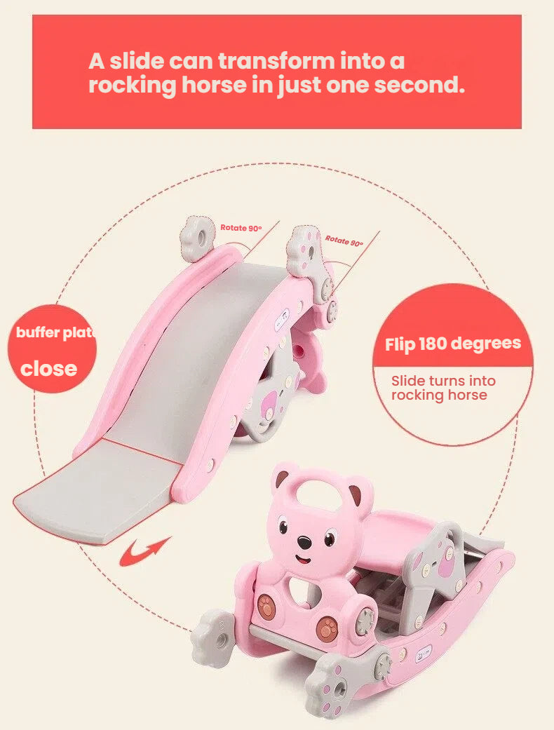 Rocking horse + slide with built-in music. Safe, sturdy and entertaining for toddlers. Ideal birthday present for your kids