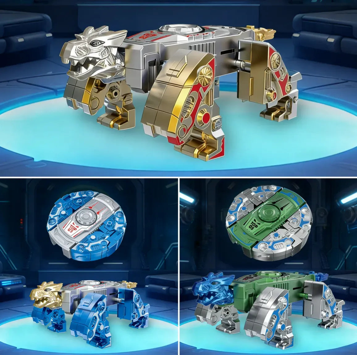 Aurelialiving 🦖🤖 Transform Finger Spinner Toy, Mechanical & Dinosaur Dual Editions Available