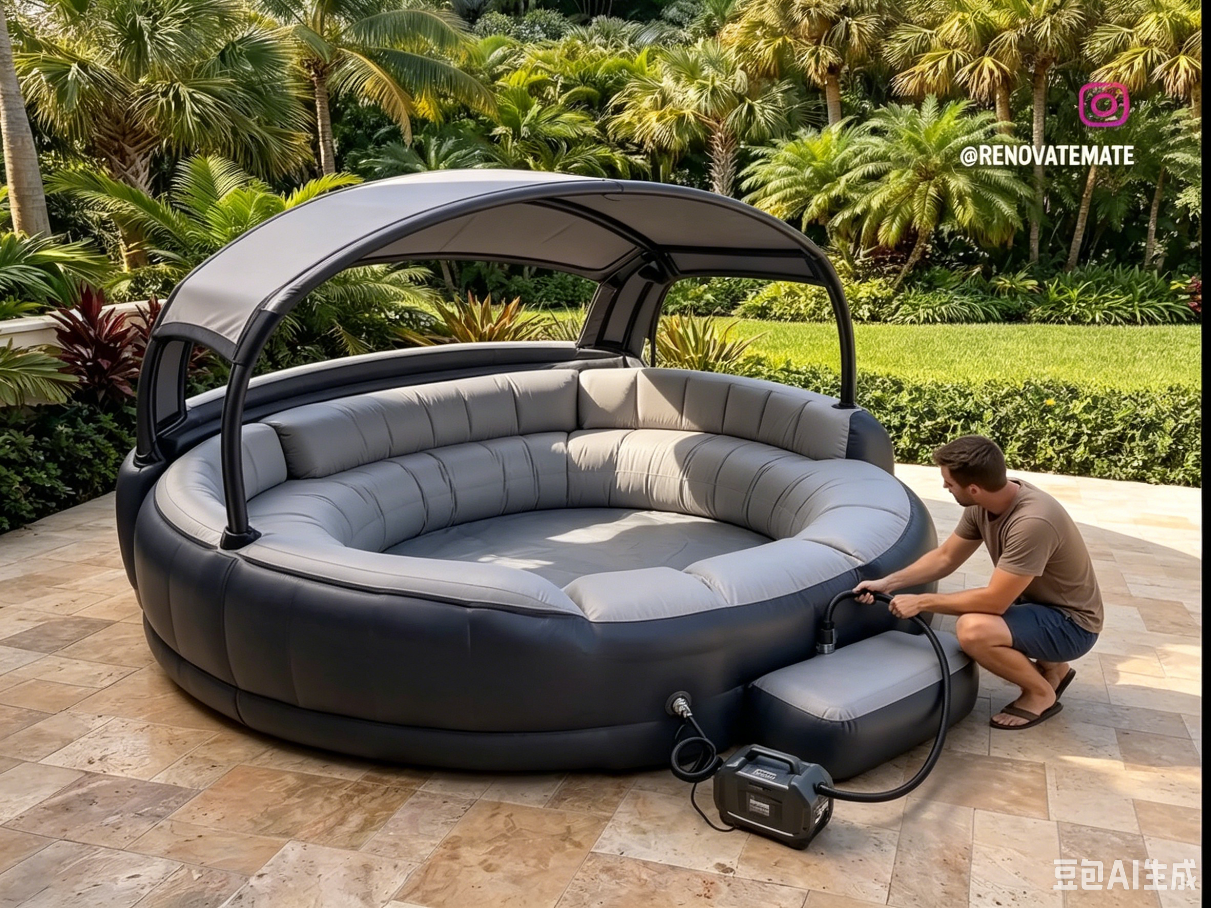 Ultimate Luxury Inflatable Pool with Canopy