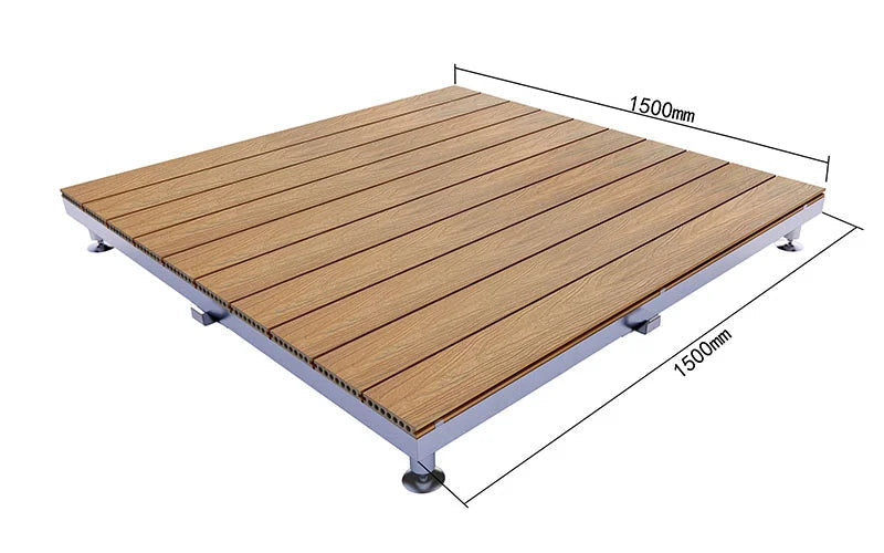 Quick-Assemble WPC Decking Kit Aluminum Adjustable Support Terrace Flooring System