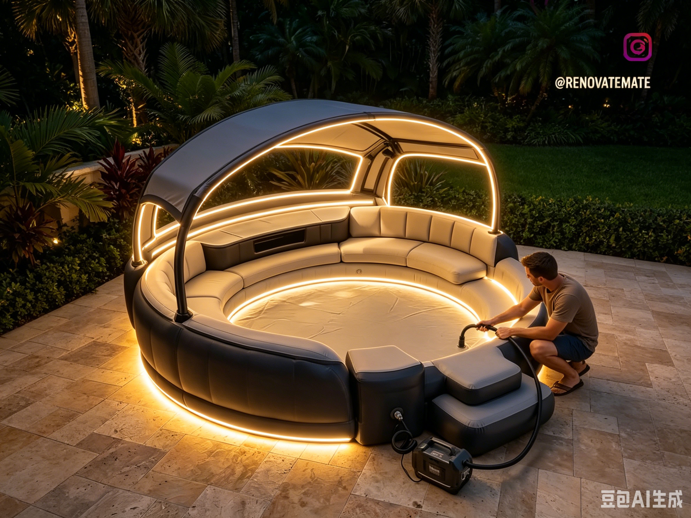 Ultimate Luxury Inflatable Pool with Canopy