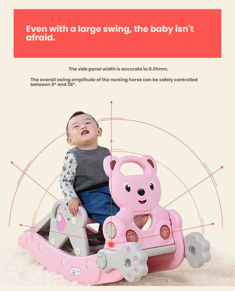 Rocking horse + slide with built-in music. Safe, sturdy and entertaining for toddlers. Ideal birthday present for your kids