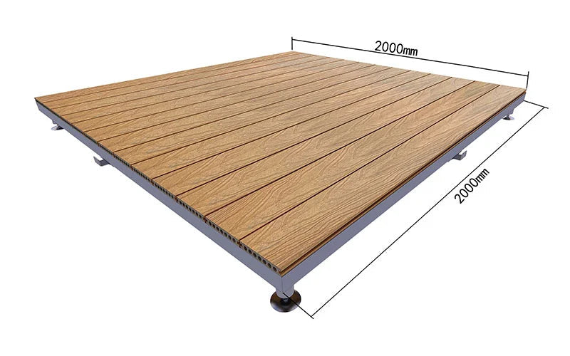 Quick-Assemble WPC Decking Kit Aluminum Adjustable Support Terrace Flooring System