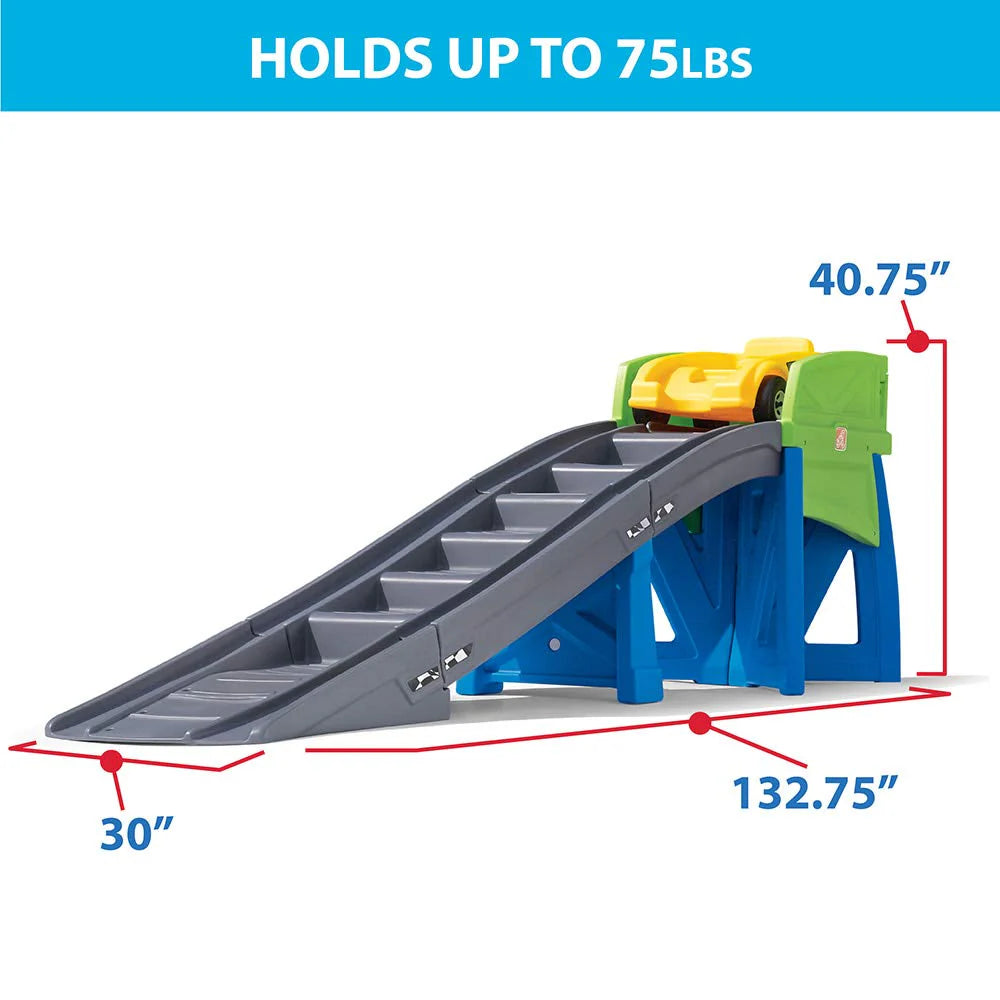 Kids Plastic Race Car Ramp Slide Indoor Outdoor Toddler Roller Coaster Toy