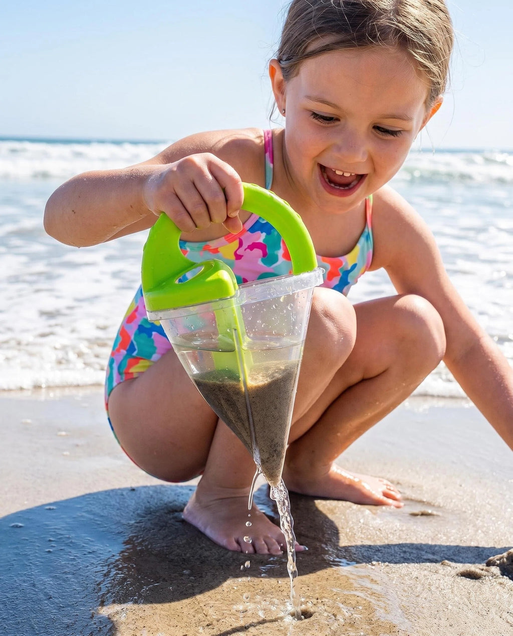 Spiral Sand Separator Funnel Toy for Kids Summer Beach Backyard Sandbox