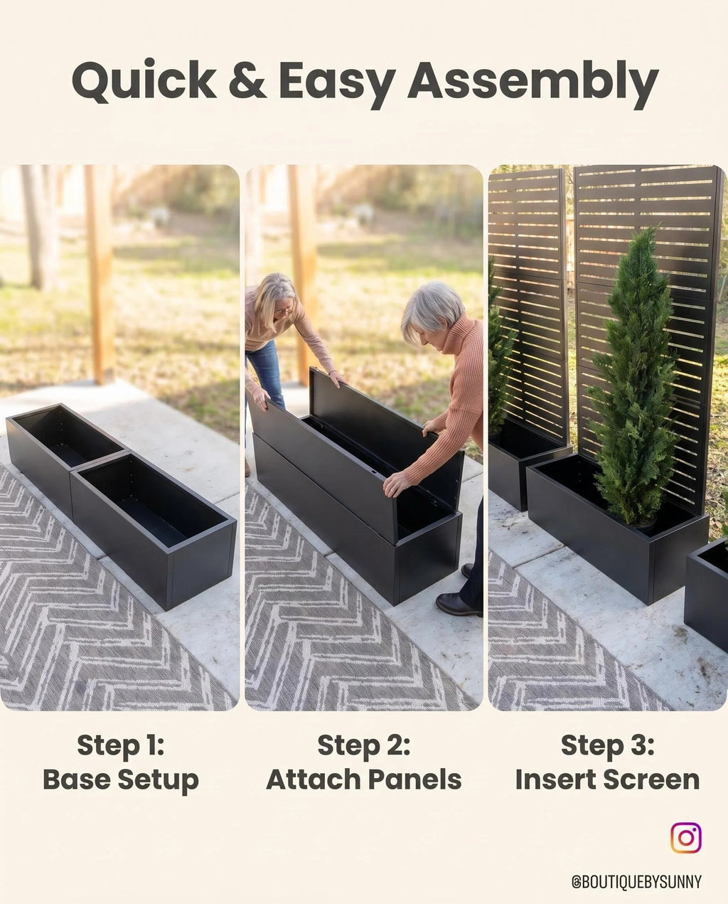 All-in-One Garden Planter & Privacy Screen Outdoor Space Partition Fence