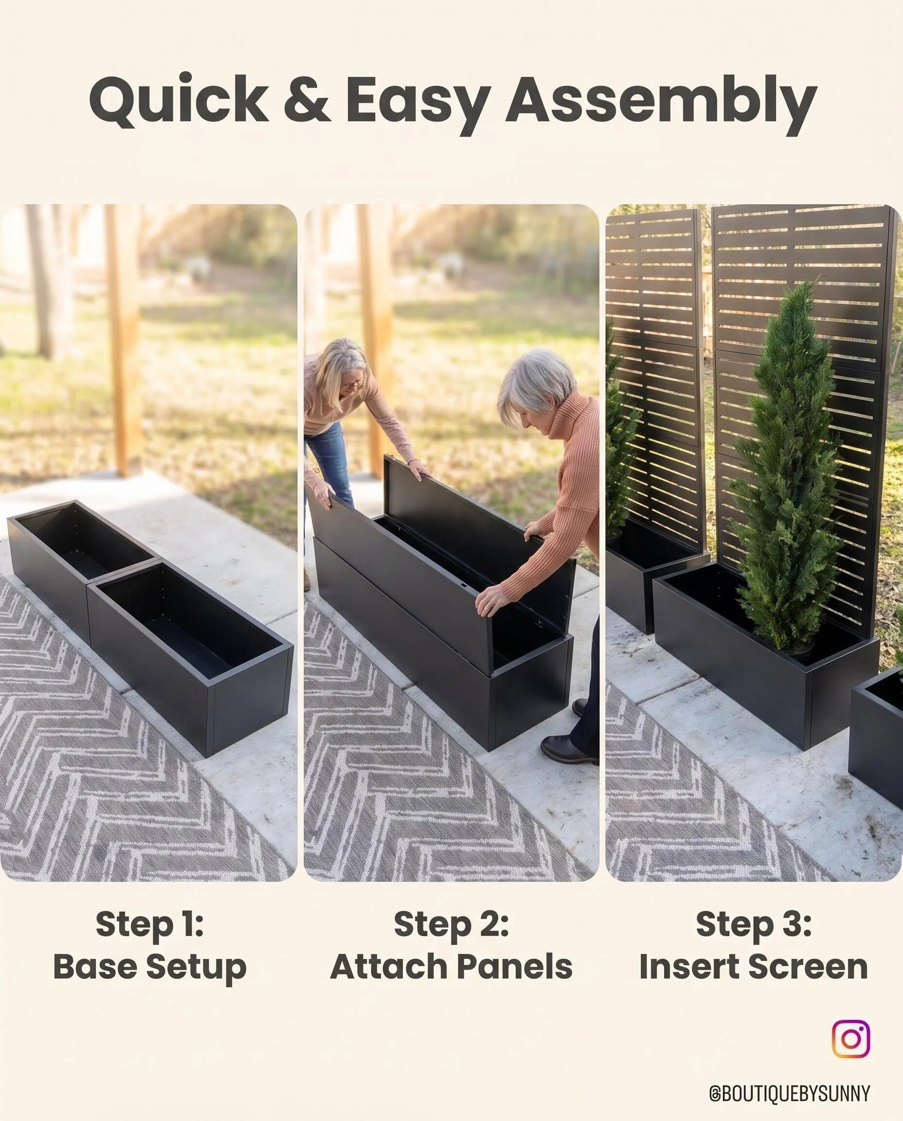 All-in-One Garden Planter & Privacy Screen Outdoor Space Partition Fence