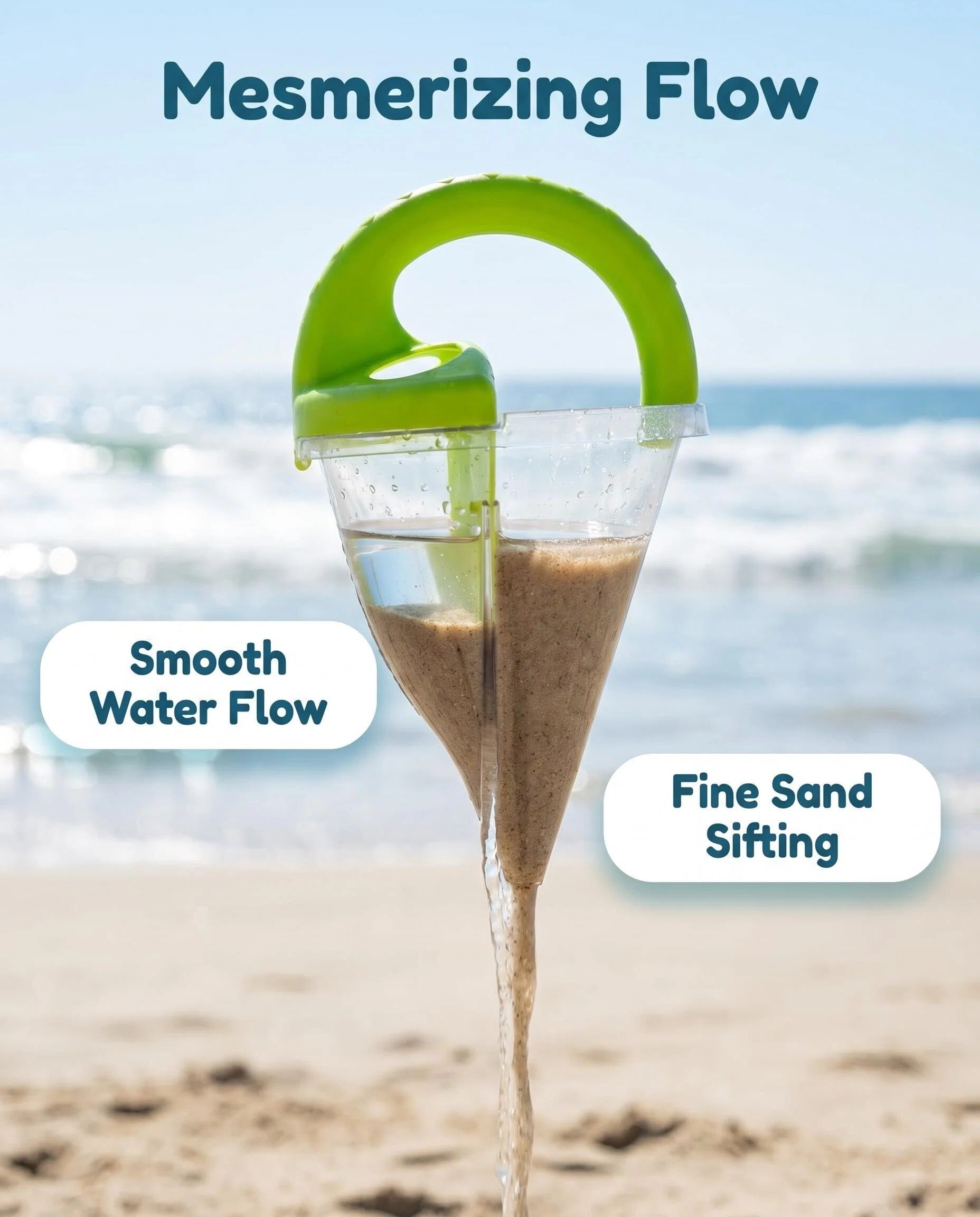 Spiral Sand Separator Funnel Toy for Kids Summer Beach Backyard Sandbox