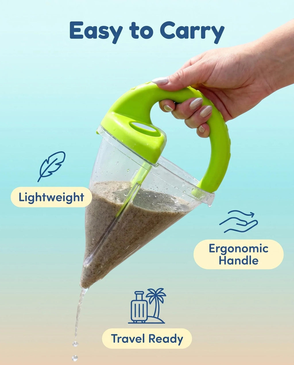 Spiral Sand Separator Funnel Toy for Kids Summer Beach Backyard Sandbox