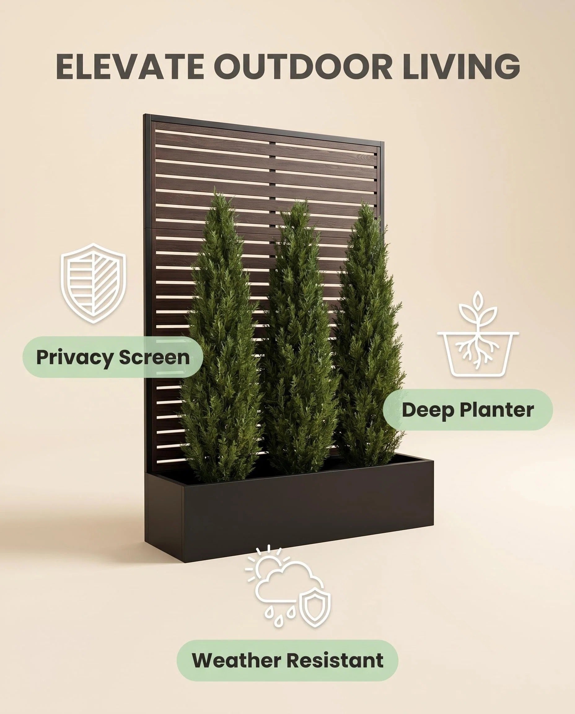 All-in-One Garden Planter & Privacy Screen Outdoor Space Partition Fence